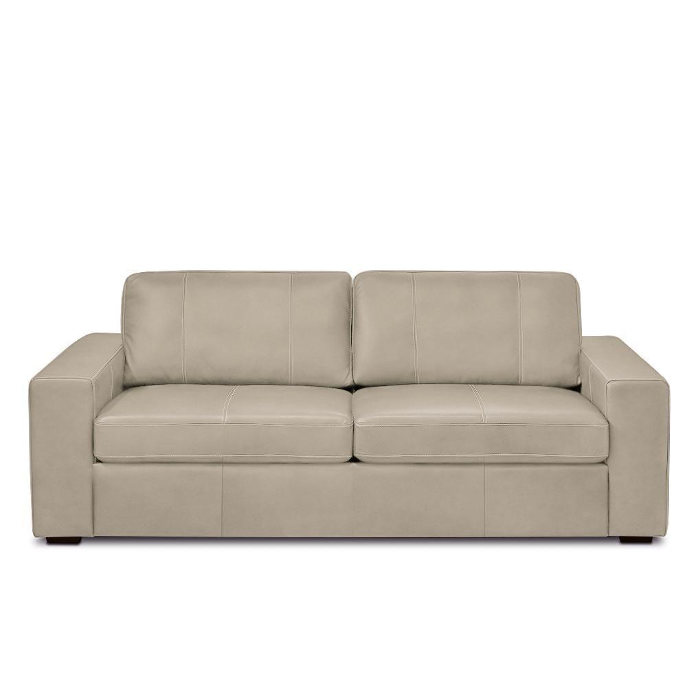 Sofá Decorativo Agatha 2 Lugares Sala De Estar 150cm Pés Em Madeira Couro Bege G88 - Gran Belo - 1