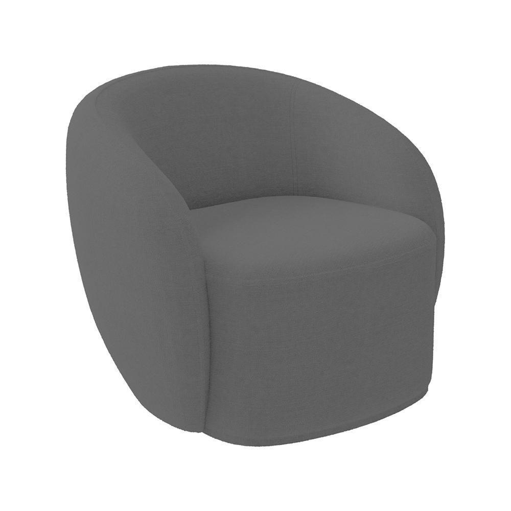 Kit 2 Poltronas Decorativas Sala De Estar íbis Encosto Fixo Bouclê Grafite G33 - Gran Belo - 2