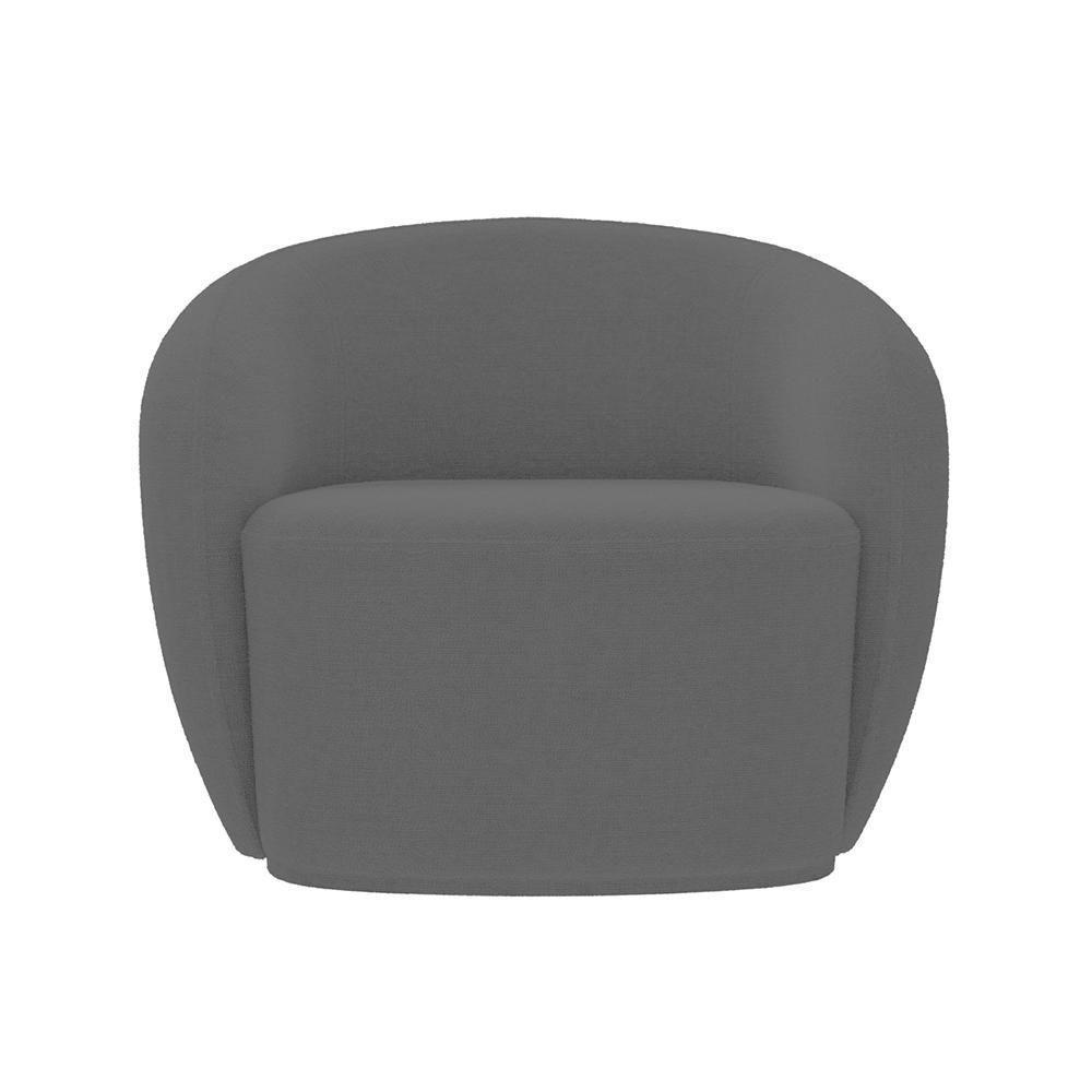 Kit 2 Poltronas Decorativas Sala De Estar íbis Encosto Fixo Bouclê Grafite G33 - Gran Belo - 5