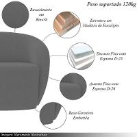 Kit 2 Poltronas Decorativas Sala De Estar íbis Encosto Fixo Bouclê Grafite G33 - Gran Belo