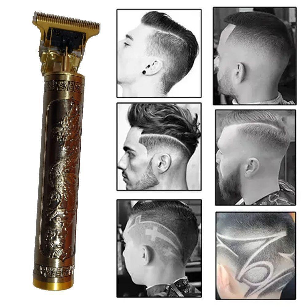 Maquina Profissional Barbeador Corta Cabelo Carregamento Usb Dourado - 2
