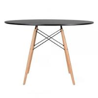 Mesa De Jantar Redonda Eiffel Eames 110cm Tampo Madeira Preto. - 3