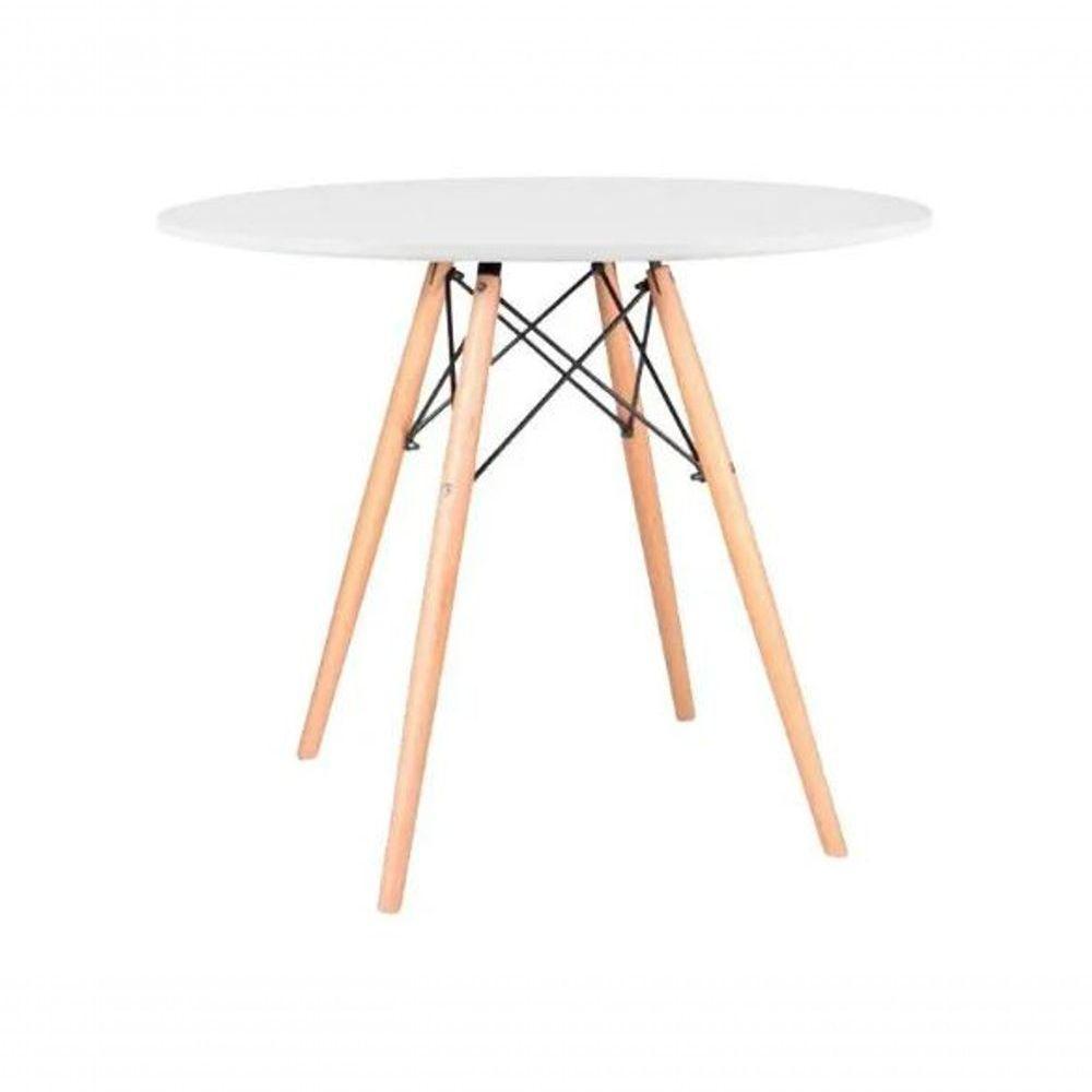 Mesa De Jantar Redonda Eames Eiffel 110cm Branca - 1