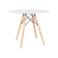 Mesa Eiffel Wood Tampo De Madeira 110cm Branco - 1