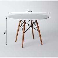Mesa Eiffel Wood Tampo De Madeira 110cm Branco - 2