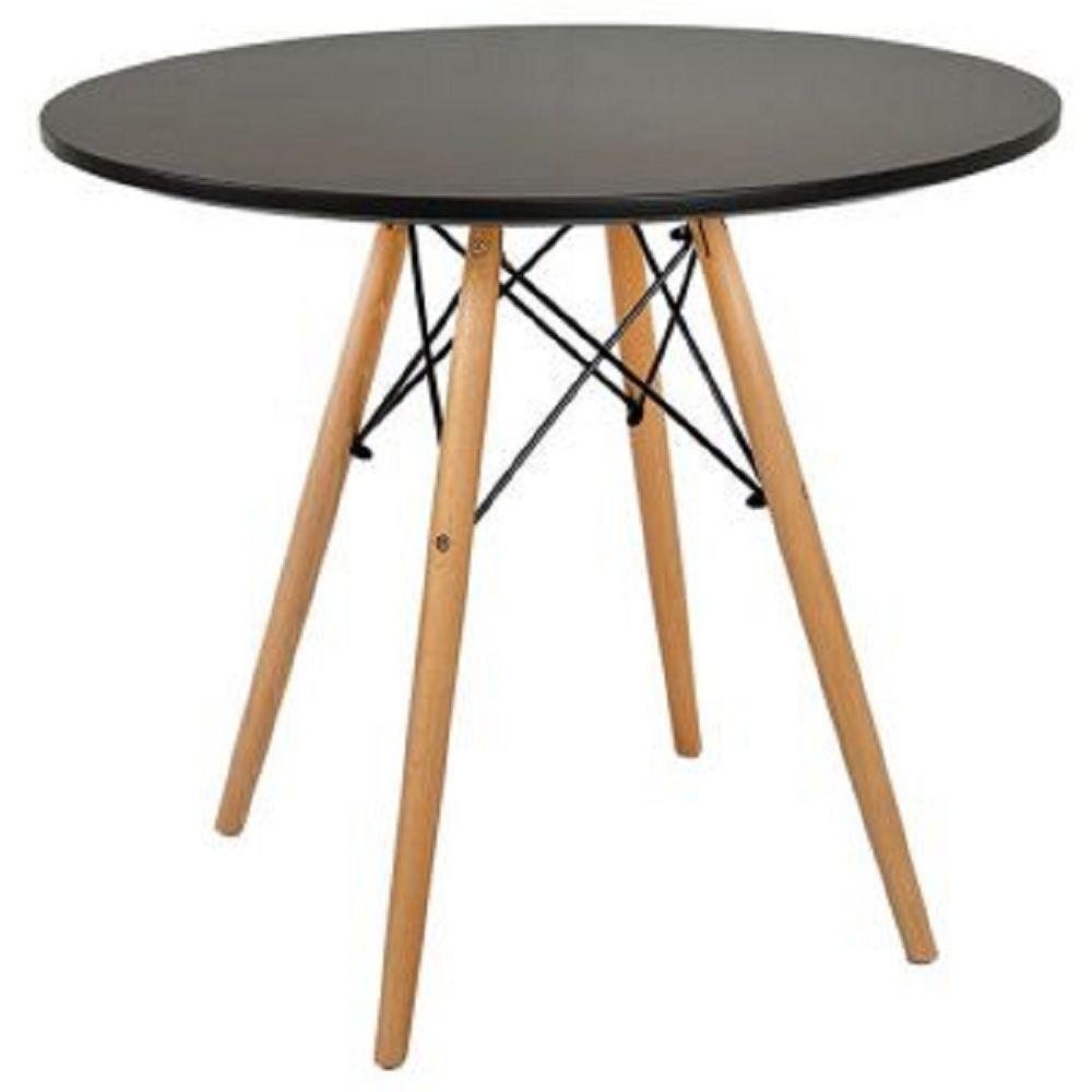Conjunto De Mesa Redonda Eames 100cm Preto + 6 Cadeiras Eiffel Dsw Preto - 2