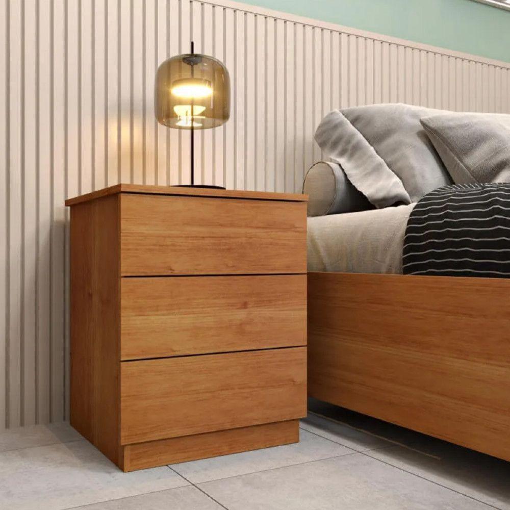 Criado Com 3 Gavetas Veronna Tcil Móveis Cinamomo - 2