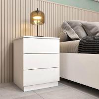 Criado Com 3 Gavetas Veronna Tcil Móveis Branco - 2