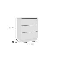 Criado Com 3 Gavetas Veronna Tcil Móveis Branco - 3
