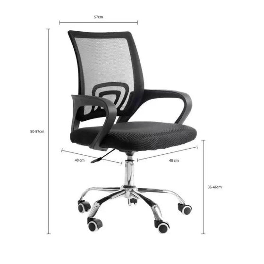 Cadeira De Escritório Mesh Diretor Giratoria New Java - Preta - 7