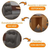 Mesa Evora 120 MDF Com 4 Cadeiras Carol Veludo Grafite Naturalle - 5