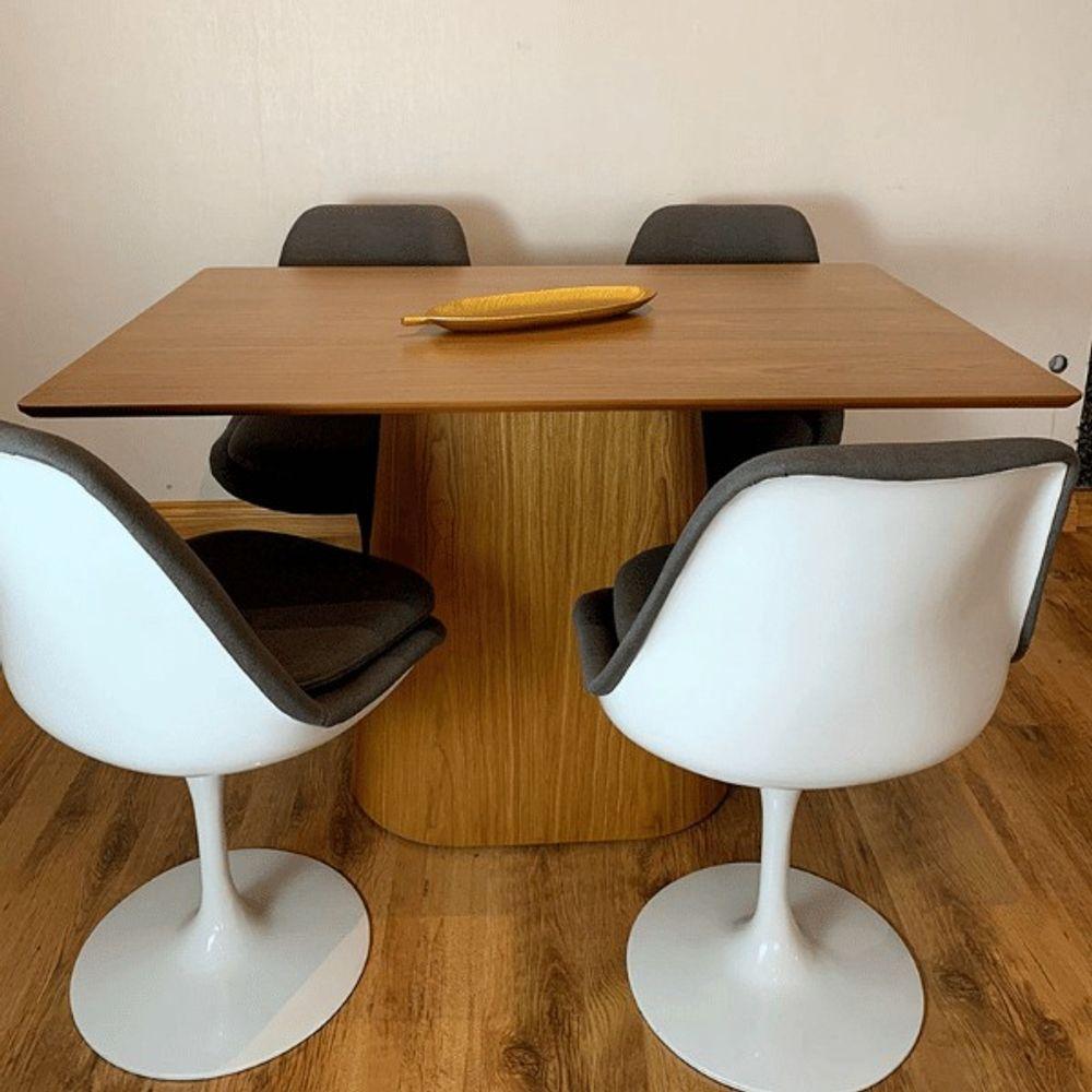 Mesa De Jantar Cone Retangular 150x90 Cm Tampo Freijó Base Freijó Cor Marrom - 2