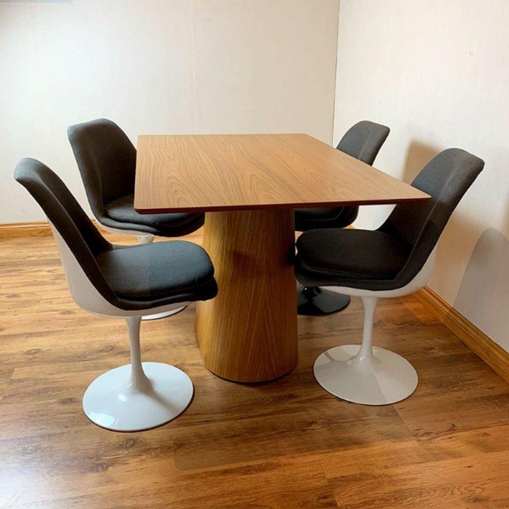 Mesa De Jantar Cone Retangular 150x80 Cm Tampo Freijó Base Freijó Cor Marrom - 3