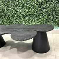 Mesa De Centro Cone Orgânica Splash 120x65 Cm Tampo ébano Base ébano Cor Preto - 3