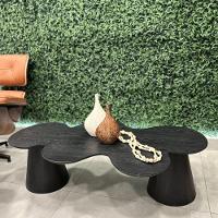 Mesa De Centro Cone Orgânica Splash 120x65 Cm Tampo ébano Base ébano Cor Preto - 5