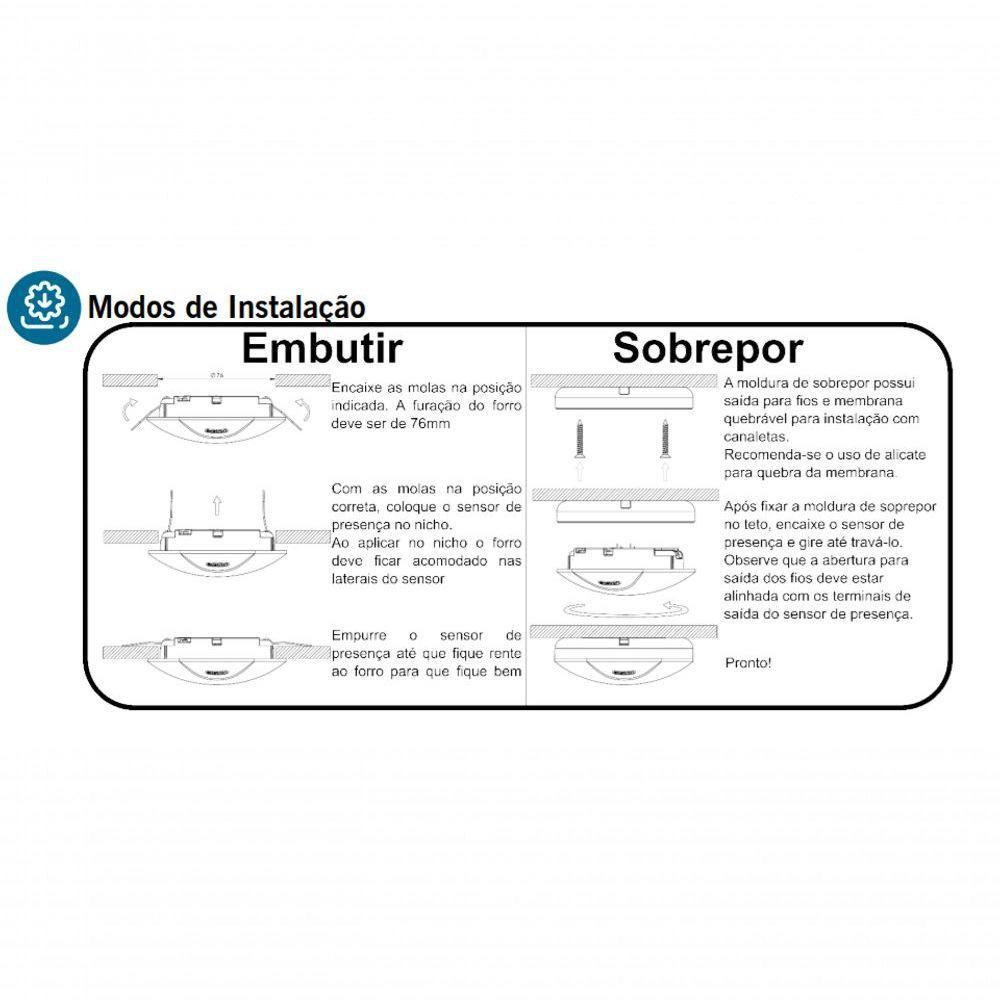 Sensor De Presença De Teto 360 Xcontrol Bivolt Lest4000(xc) Exatron - 4