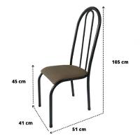 Kit 6 Cadeira Sala Jantar Aço Tubolar Cozinha Corino Junco Bege - 2