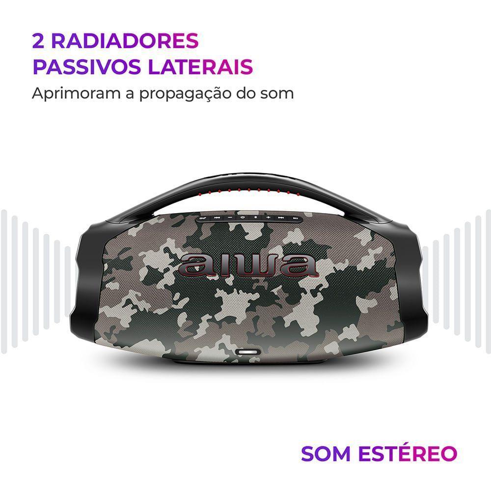 Caixa De Som Boombox Plus Aiwa BBS-01-BG 200w Bt 30h IP66 USB Cinza Boombox Bivolt - 5