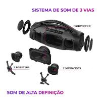 Caixa De Som Boombox Plus Aiwa BBS-01-BG 200w Bt 30h IP66 USB Cinza Boombox Bivolt - 10