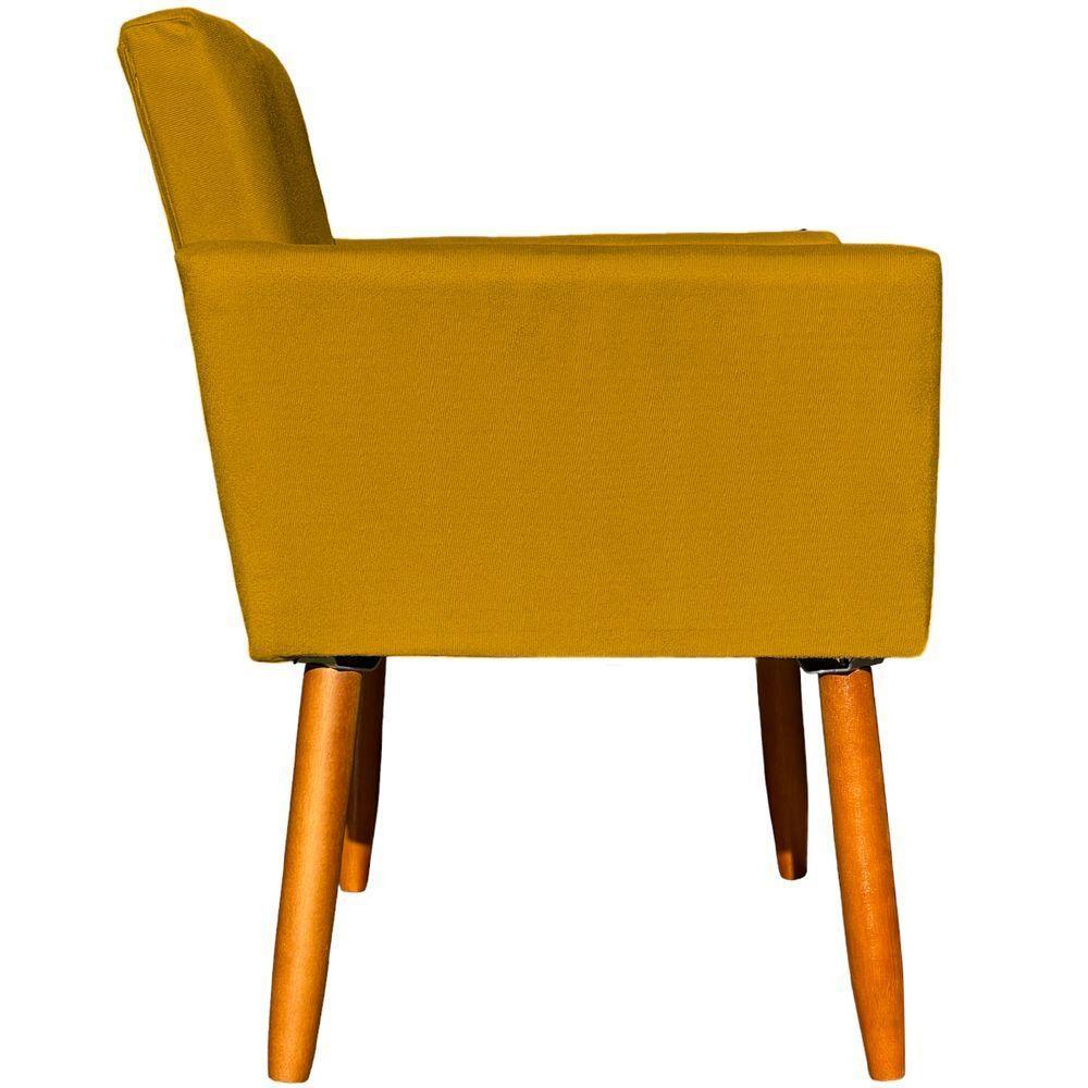 Kit 4 Poltronas Para Recepção Nina Suede Cores Pé Palito 30cm Castanho - Suede - 4