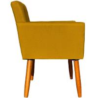 Kit 4 Poltronas Para Recepção Nina Suede Cores Pé Palito 30cm Castanho - Suede