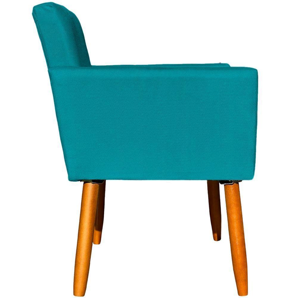 Kit 3 Poltronas Para Recepção Nina Suede Cores Pé Palito 30cm Castanho - Suede - 3