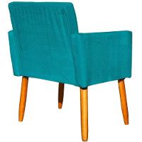 Kit 3 Poltronas Para Recepção Nina Suede Cores Pé Palito 30cm Castanho - Suede - 2