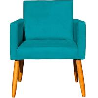 Kit 3 Poltronas Para Recepção Nina Suede Cores Pé Palito 30cm Castanho - Suede - 7