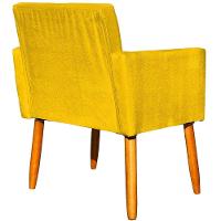 Kit 3 Poltronas Para Recepção Nina Suede Cores Pé Palito 30cm Castanho - Suede - 2