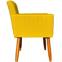 Kit 3 Poltronas Para Recepção Nina Suede Cores Pé Palito 30cm Castanho - Suede - 3