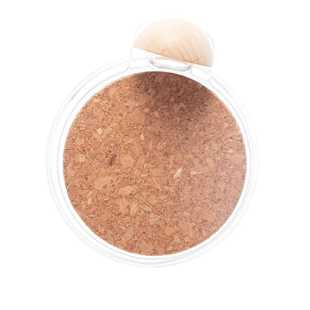 Pote De Vidro Redondo C/ Rolha E Colher Em Bambu 1l - 2