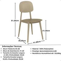 Conjunto Mesa De Jantar Redonda Eiffel Branca 100cm Com 4 Cadeiras Itália - Nude - 2