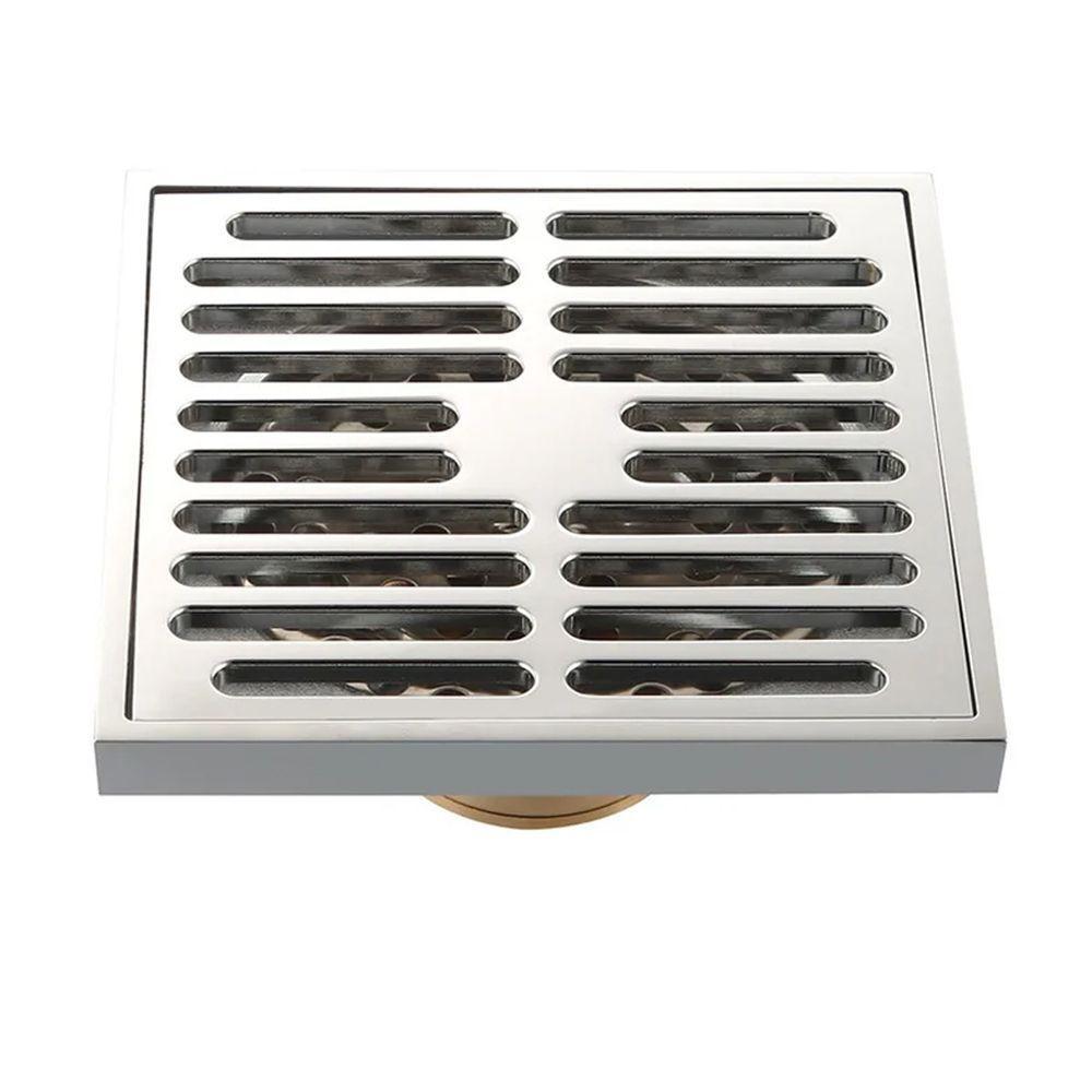 Ralo 10x10 Inox Lavabo Banheiro Anti Inseto Anti Odor Rapido Escoamento Seguro Resistente - 2