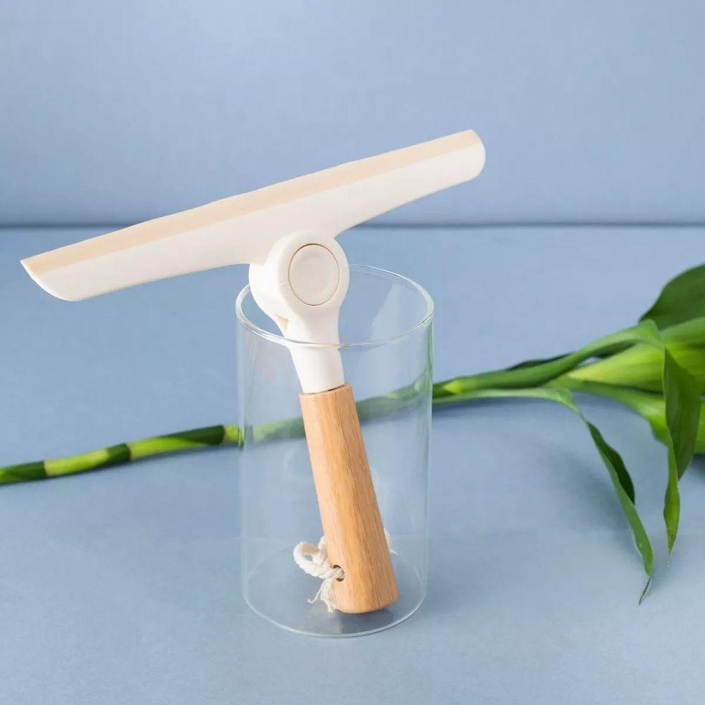 Rodo De Pia Dobrável Com Cabo De Bambu Oikos off White - 3