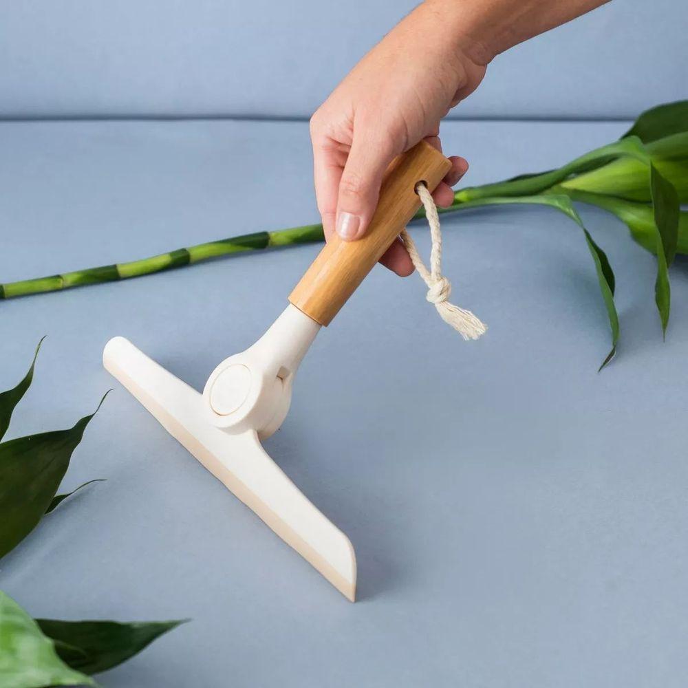 Rodo De Pia Dobrável Com Cabo De Bambu Oikos off White - 4