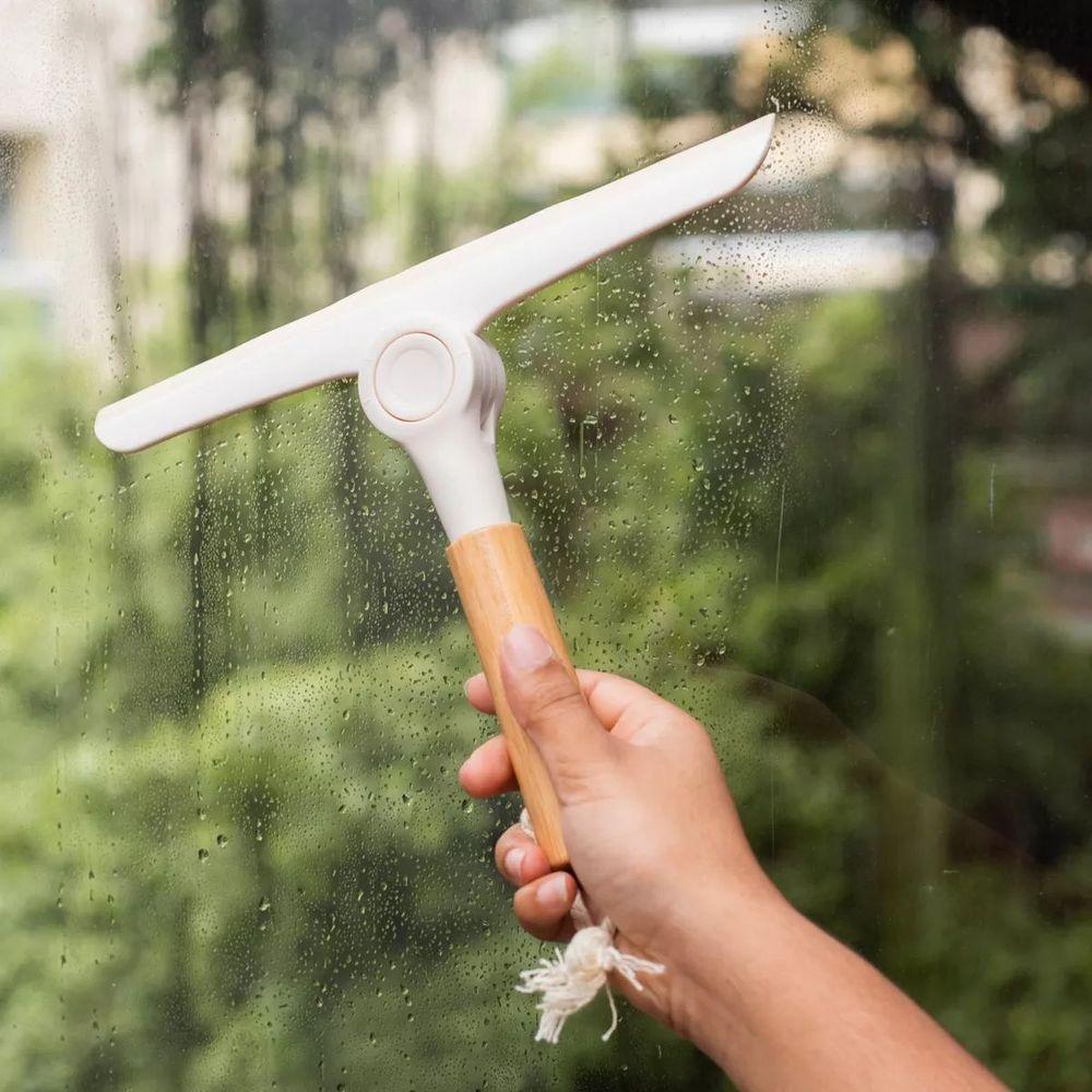 Rodo De Pia Dobrável Com Cabo De Bambu Oikos off White - 5