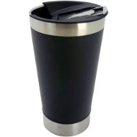 Copo Térmico Com Tampa Inox Preto Para Cerveja - 1