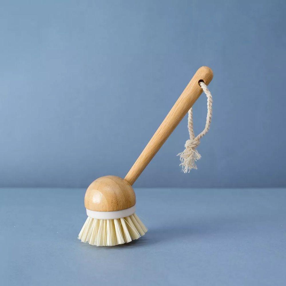 Escova De Limpeza Redonda Com Cabo Longo De Bambu Oikos:off White - 3
