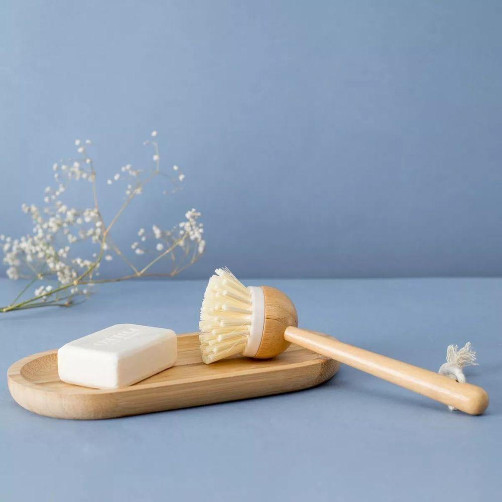 Escova De Limpeza Redonda Com Cabo Longo De Bambu Oikos:off White - 4