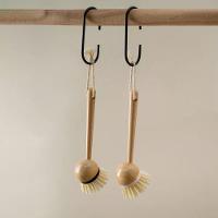 Escova De Limpeza Redonda Com Cabo Longo De Bambu Oikos:off White - 2