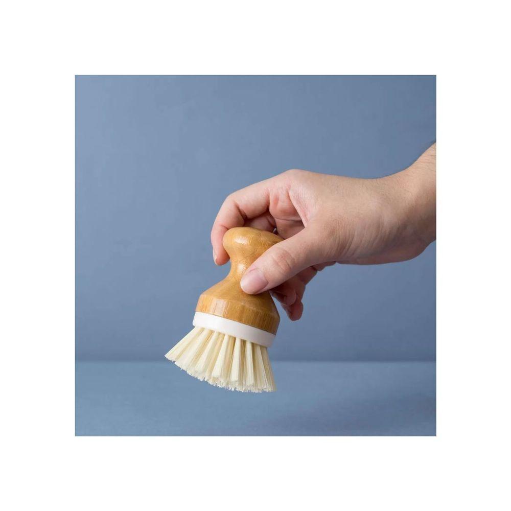 Kit Escova De Limpeza E Rodo De Pia Dobrável Bambu Off White - 3