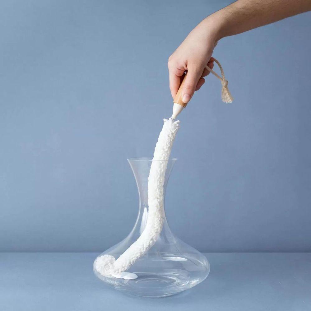 Escova De Limpeza Flexível Para Jarras Com Cabo De Bambu Oikos:off White - 2