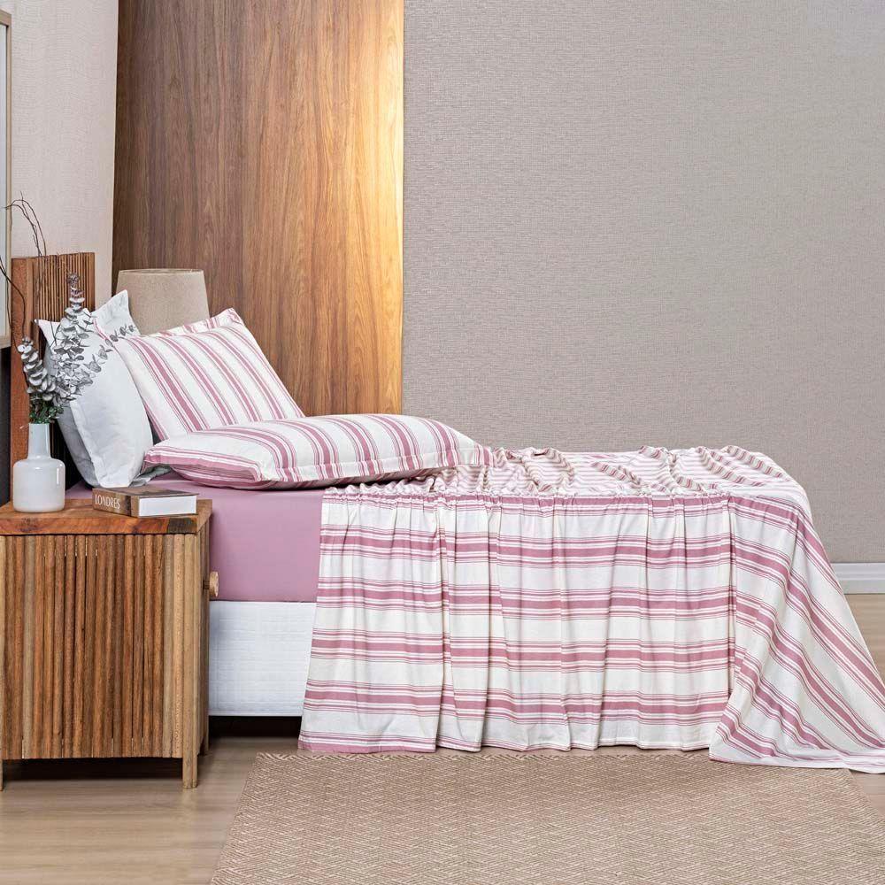 Jogo De Lençol Mimis Solteiro 3 Peças Malha 100% Algodão Extra Macio - Rosê - 1