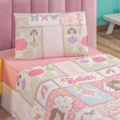 Jogo De Cama Lençol Carrosel Solteiro 03 Peças Infantil Estampado Divertido - Bailarina