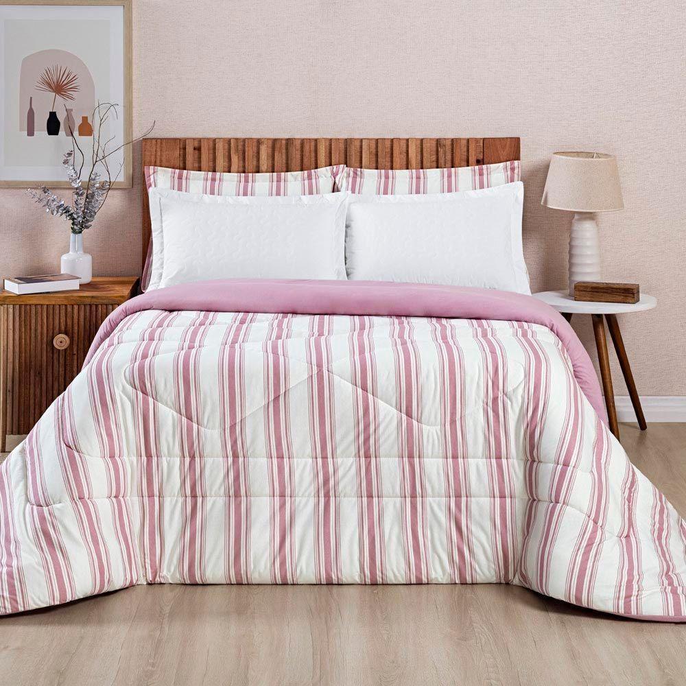 Edredom Mimis Casal Queen Tecido Malha Dupla Face 100% Algodão Extra Macio - Rose - 1