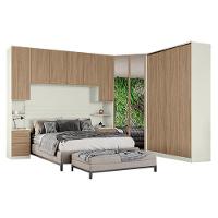 Quarto Modulado Casal Ambiente 5 Seletto 5 Peças Areia Jequitibá - Henn - 2