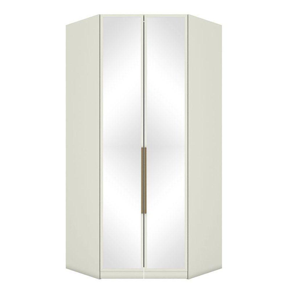 Armário De Canto Closet 2 Portas Com Espelhos Seletto Areia - Henn - 1