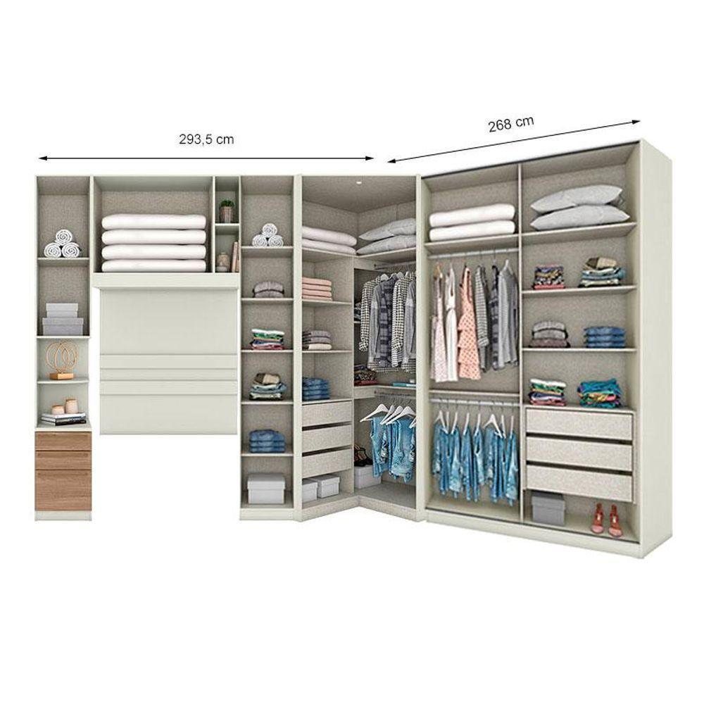 Quarto Modulado Solteiro Ambiente 2 Seletto 5 Peças Areia Jequitibá - Henn - 2