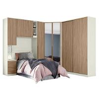Quarto Modulado Solteiro Ambiente 2 Seletto 5 Peças Areia Jequitibá - Henn - 1