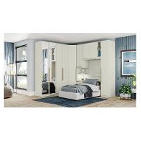 Quarto Modulado Solteiro Ambiente 4 Seletto 6 Peças Areia - Henn - 2